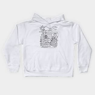 Welcome to Fabulous Las Vegas Sign in Nevada USA Mono Line Art Kids Hoodie